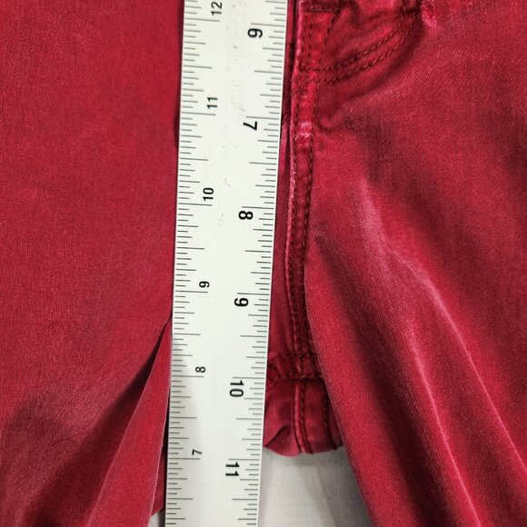 Old Navy Rockstar Super Skinny High Rise Pants Women's 6 Red Button Up Soft - Picture 5 of 11
